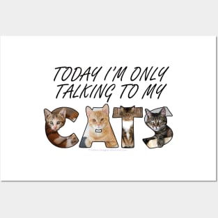 Today I'm only talking to my cat - oil painting word art Posters and Art